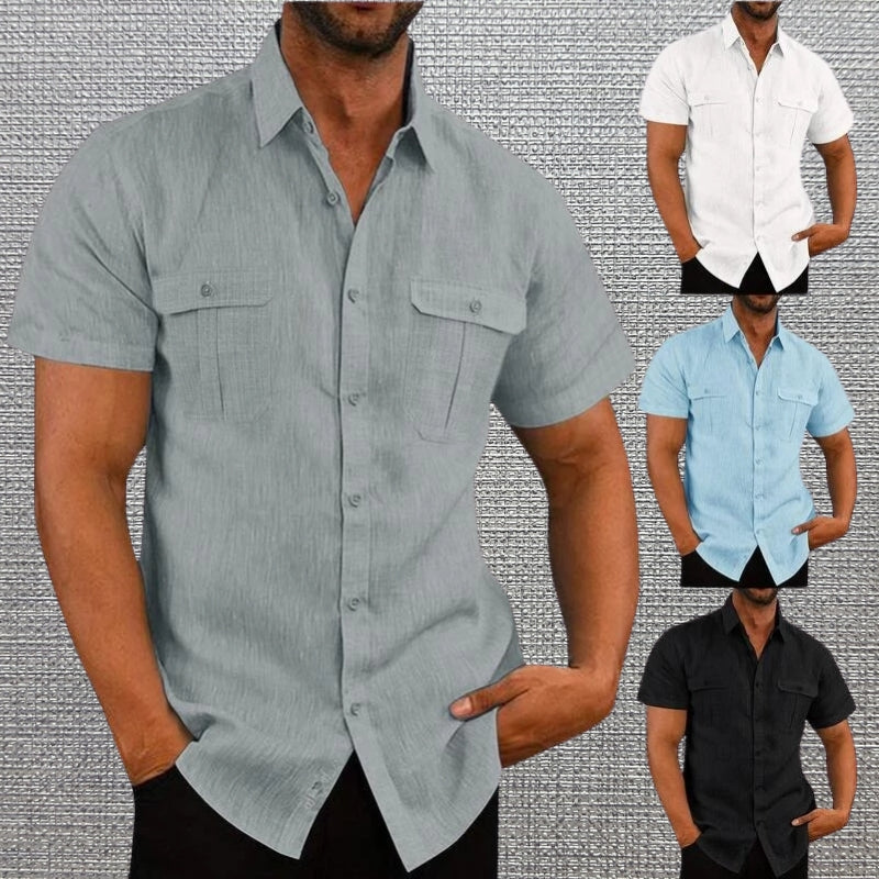 DARREN - BUTTON-UP POLO WITH DUAL POCKETS