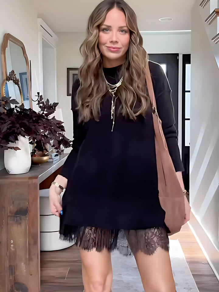 TRINITY - PRETTY KNIT SKIRT WITH LACE