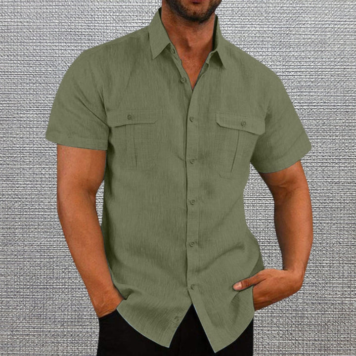DARREN - BUTTON-UP POLO WITH DUAL POCKETS