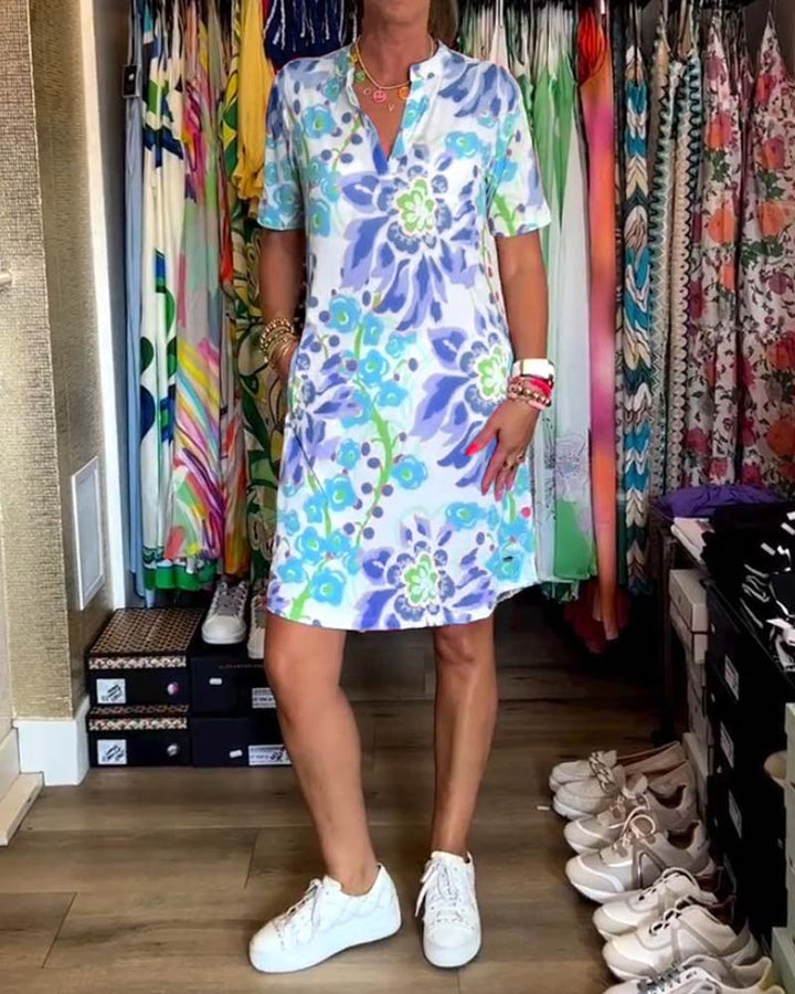 MARGA - PRINTED SHORT-SLEEVE SUMMER DRESS