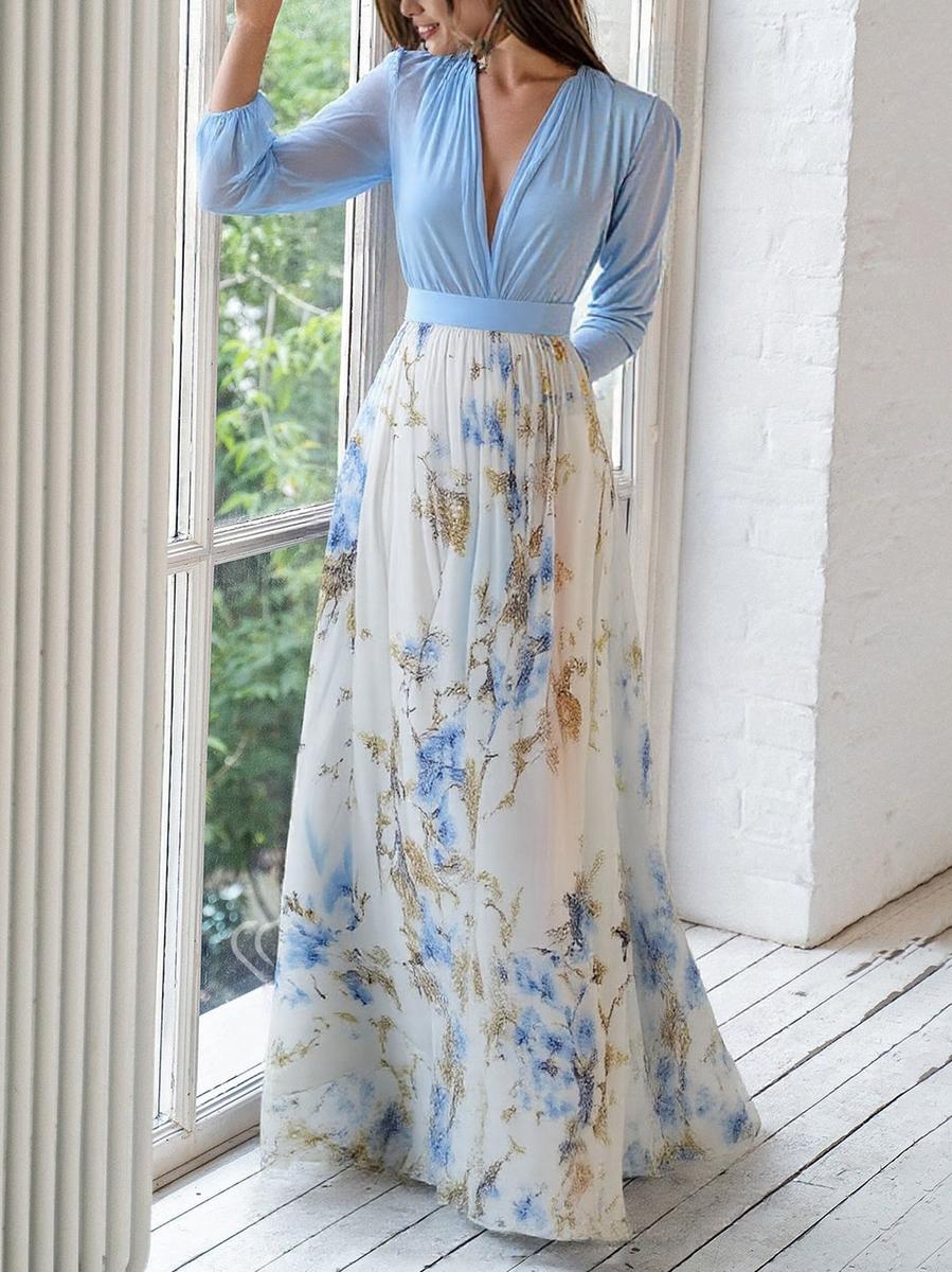 HEIDI - STUNNING FLORAL FLOOR-LENGTH DRESS