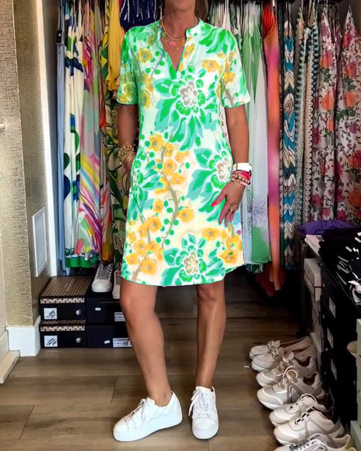 MARGA - PRINTED SHORT-SLEEVE SUMMER DRESS
