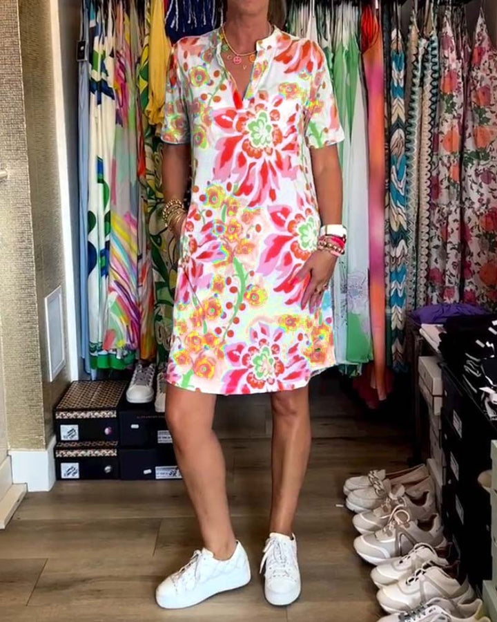 MARGA - PRINTED SHORT-SLEEVE SUMMER DRESS