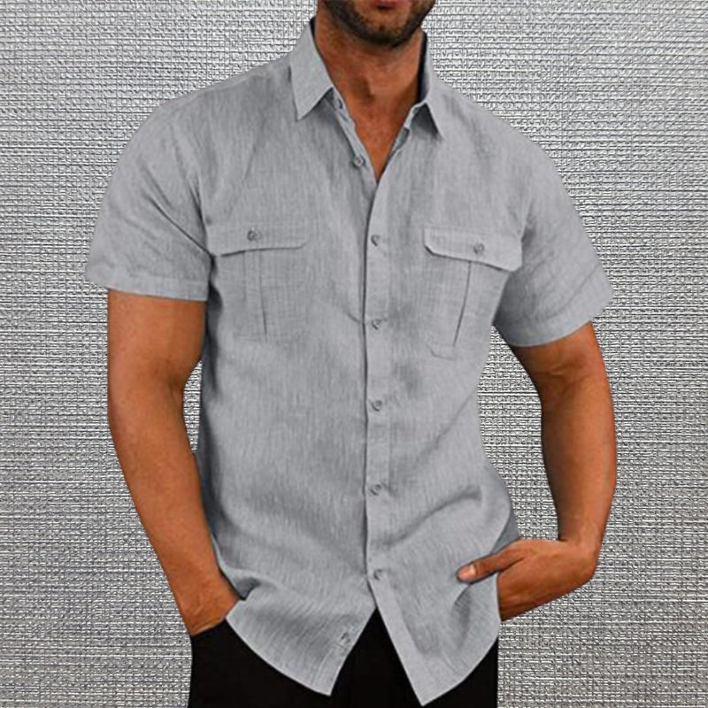 DARREN - BUTTON-UP POLO WITH DUAL POCKETS