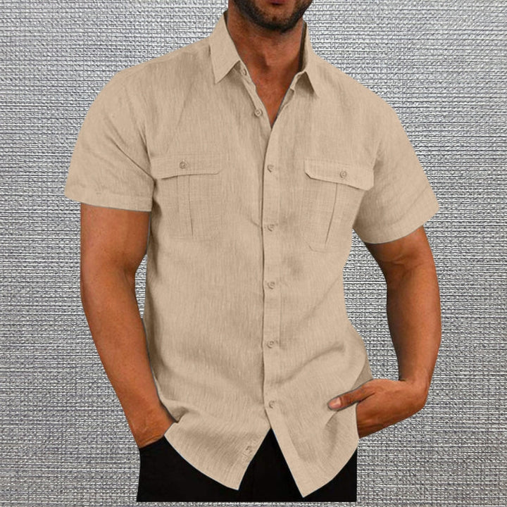 DARREN - BUTTON-UP POLO WITH DUAL POCKETS