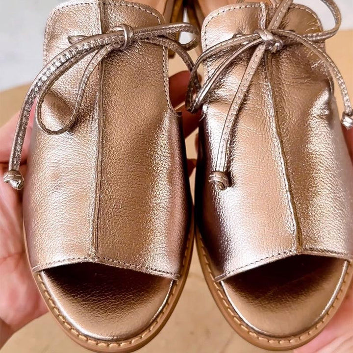 VALESKA - STRAP-STYLE LEATHER SANDALS