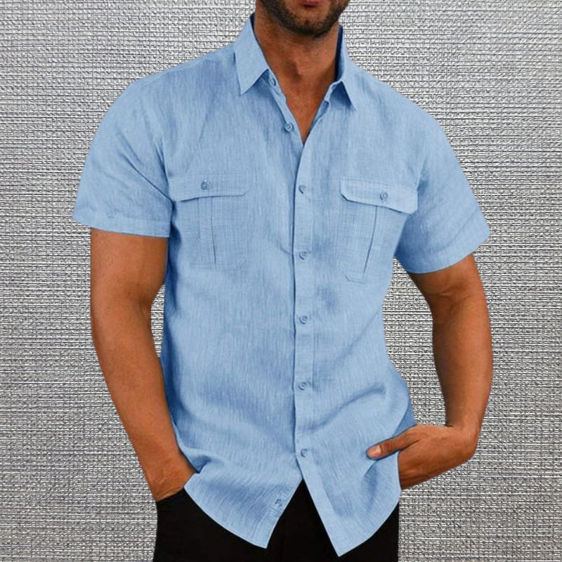 DARREN - BUTTON-UP POLO WITH DUAL POCKETS
