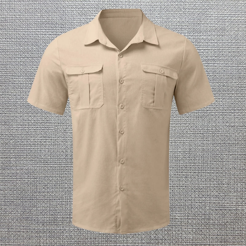 DARREN - BUTTON-UP POLO WITH DUAL POCKETS