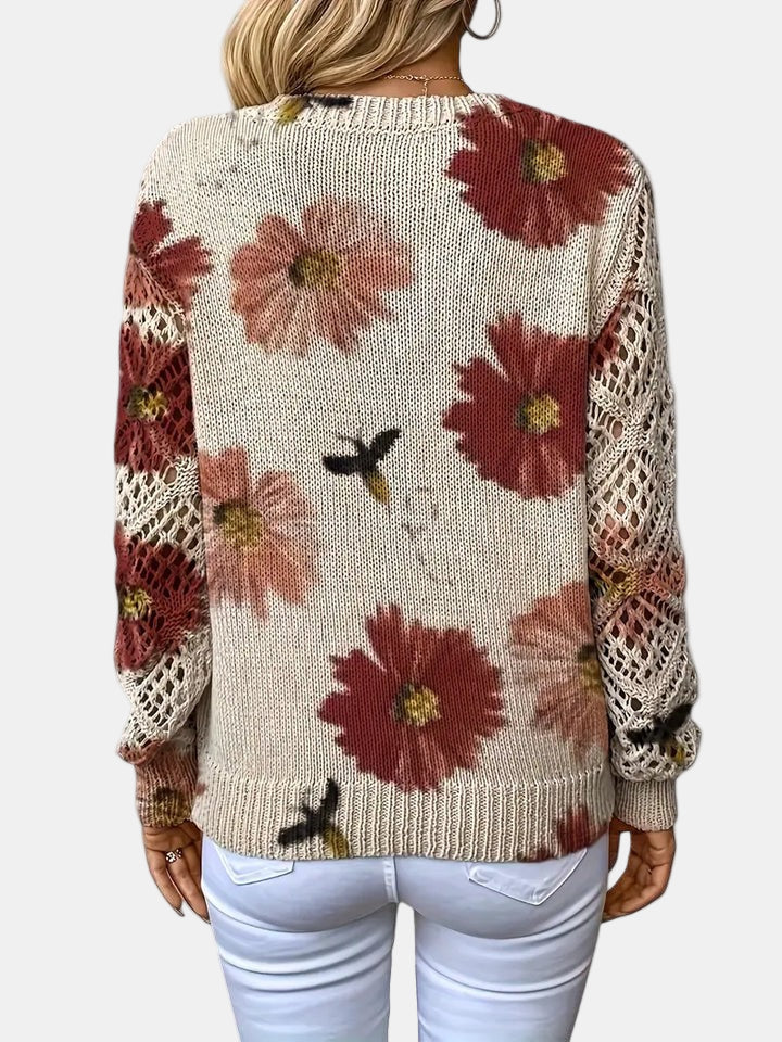 YASMIN - LOVELY BLOSSOM KNIT SWEATER