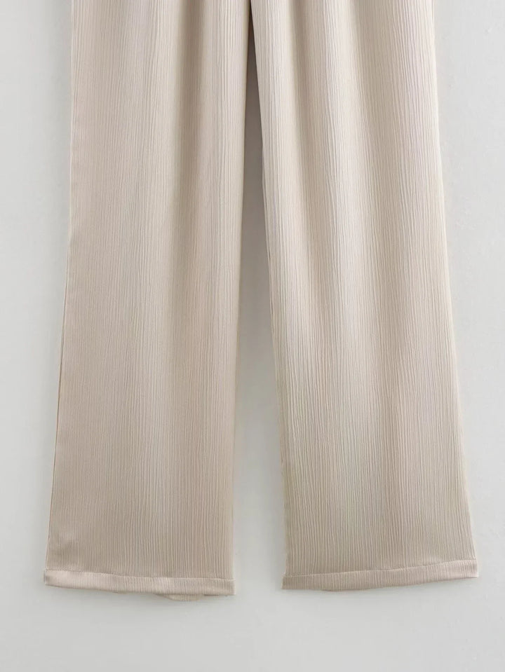 JOAN -  CHIC WRINKLE EFFECT STRAIGHT TROUSERS