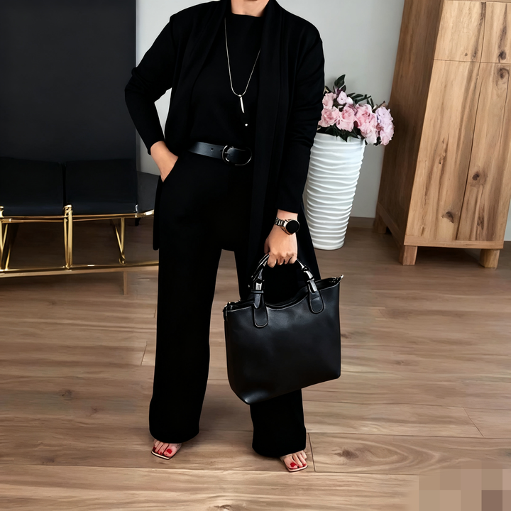 NATALIE - CLASSIC 3-PIECE SET WITH CARDIGAN TOP AND PANTS