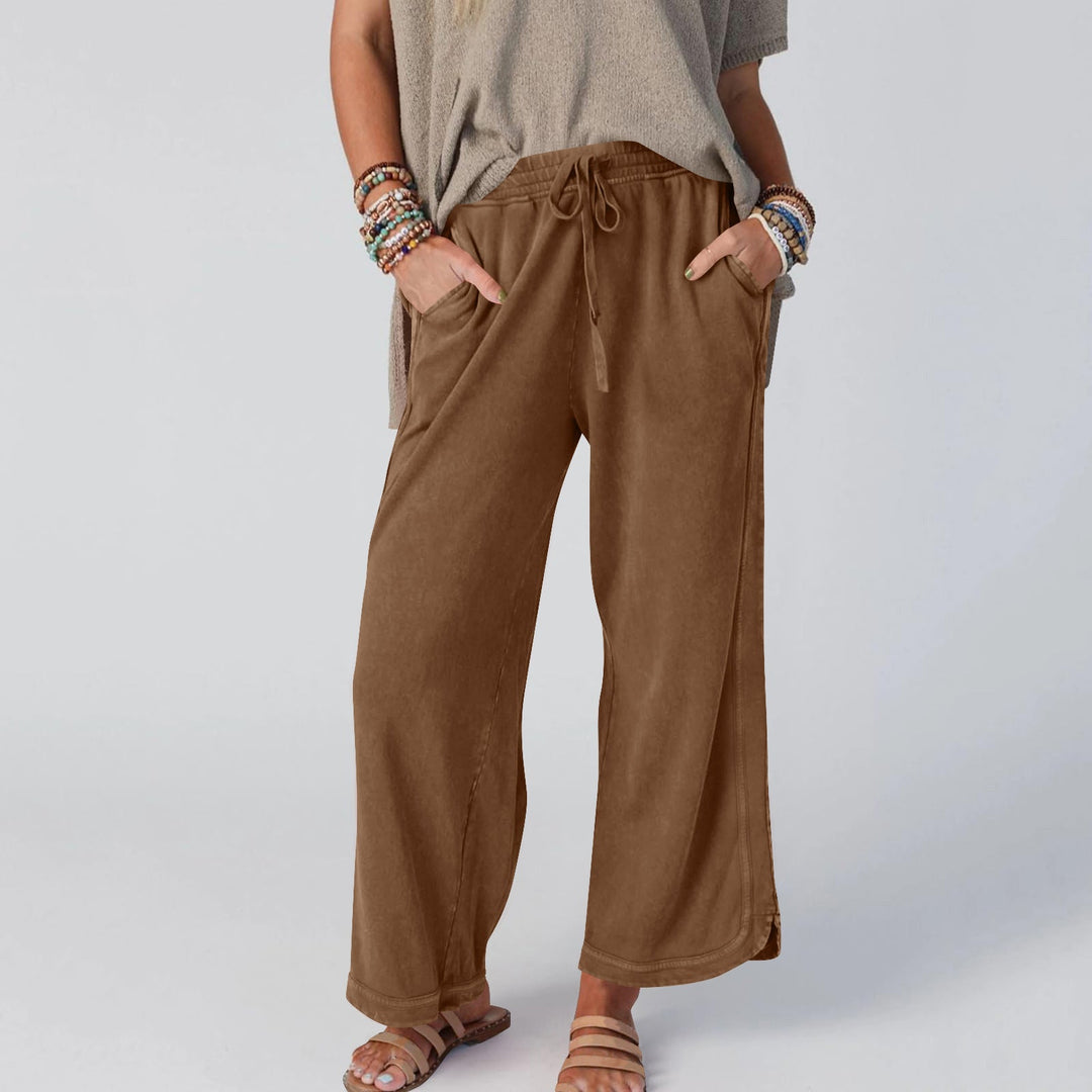 LETTY - RETRO BLOOM HIGH BANDED WIDE TROUSERS