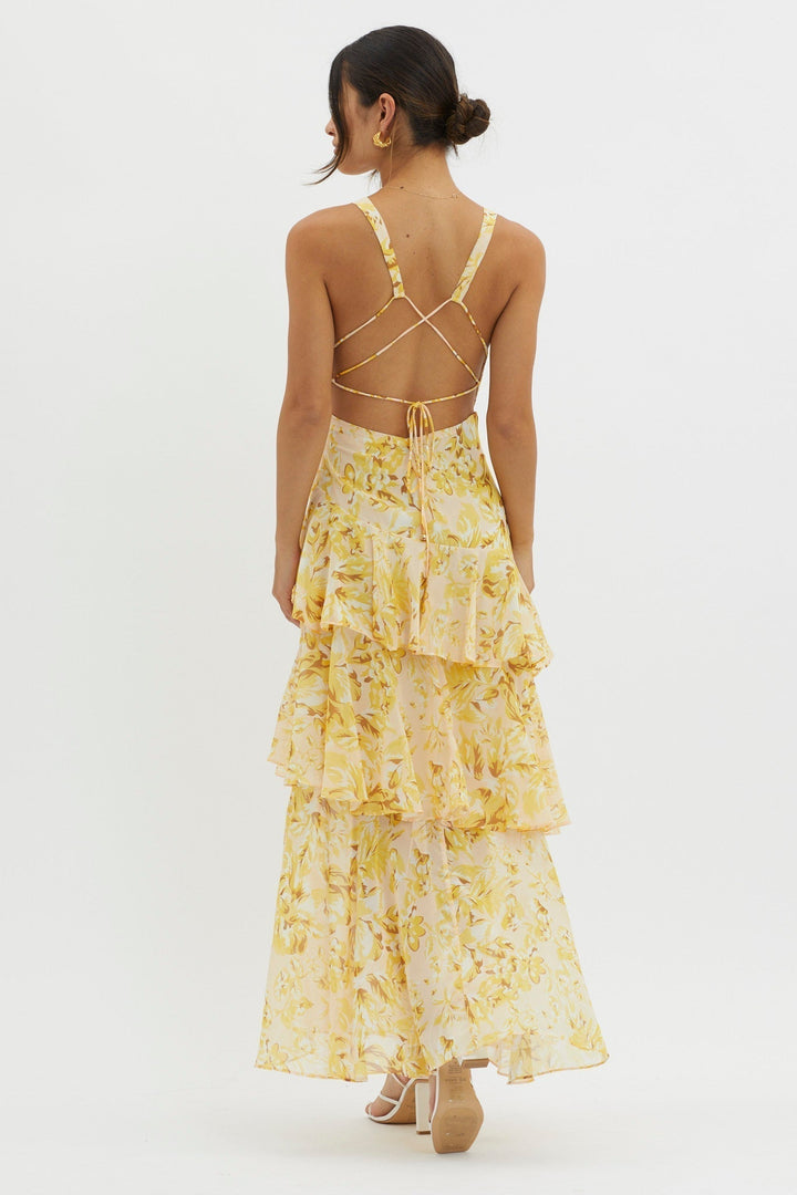 FERRERAS - REFINED STYLE RUFFLE MIDI DRESS