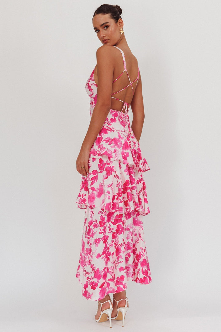 FERRERAS - REFINED STYLE RUFFLE MIDI DRESS
