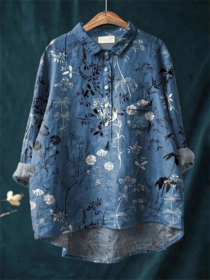 Kasey | Vintage Retro Floral Art Print Shirt