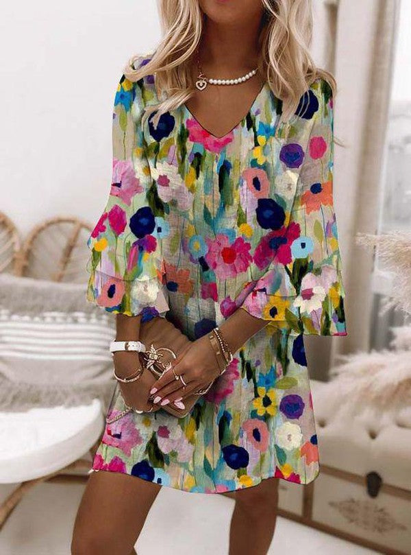 PRESLY - VIBRANT VINELINE MINI DRESS