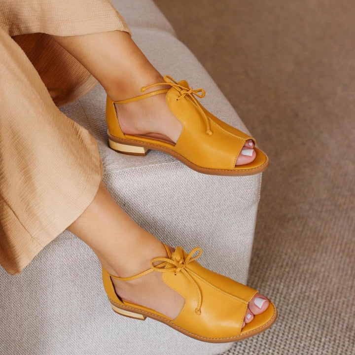 VALESKA - STRAP-STYLE LEATHER SANDALS