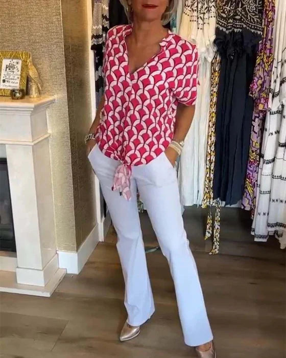 MIRABELLE - LAID-BACK PATTERNED BLOUSE