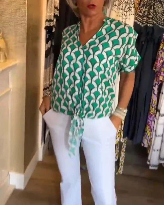 MIRABELLE - LAID-BACK PATTERNED BLOUSE
