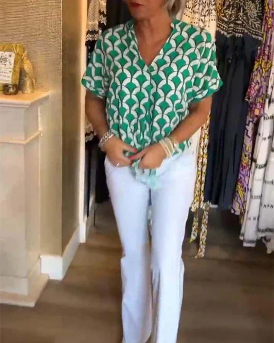 MIRABELLE - LAID-BACK PATTERNED BLOUSE