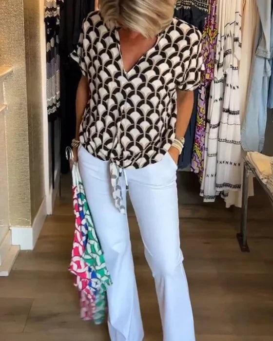 MIRABELLE - LAID-BACK PATTERNED BLOUSE