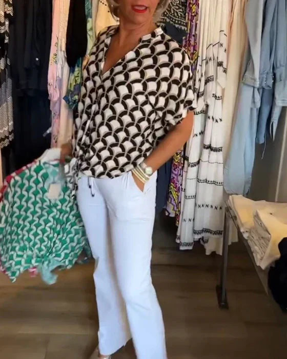 MIRABELLE - LAID-BACK PATTERNED BLOUSE