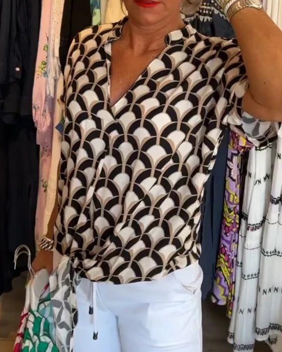 MIRABELLE - LAID-BACK PATTERNED BLOUSE
